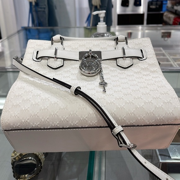 Michael Kors Hamilton Small Logo Embossed Washed Denim Satchel Crossbody 
NWT - Picture 16 of 16